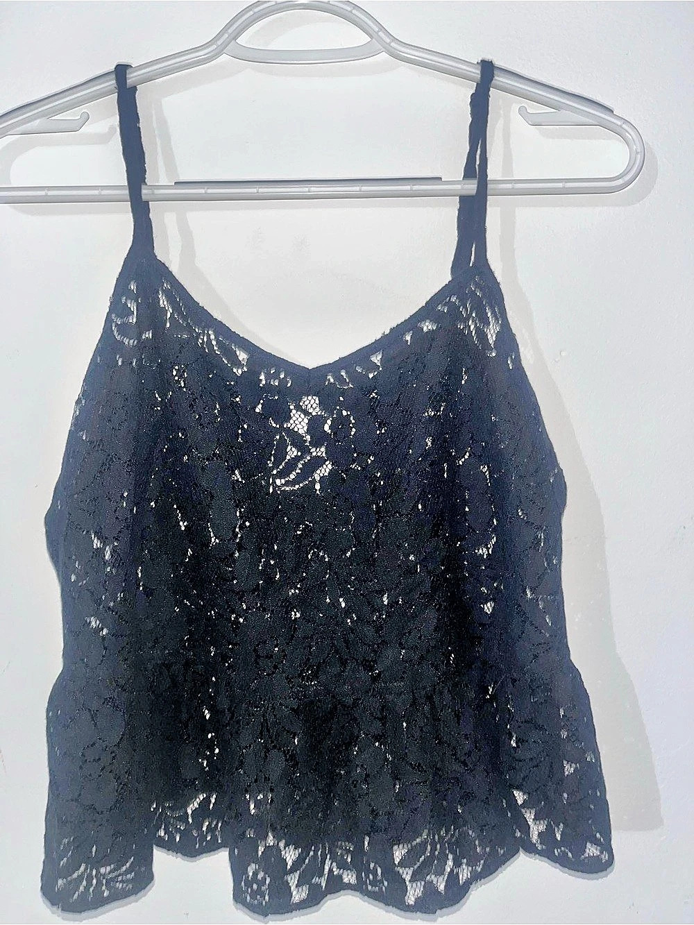 BCBGMAXAZRIA Black Floral Lace Camisole Size Medium. #Vintage